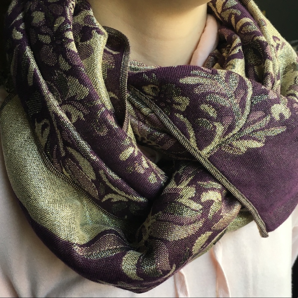 Purple and Gold Pashmina